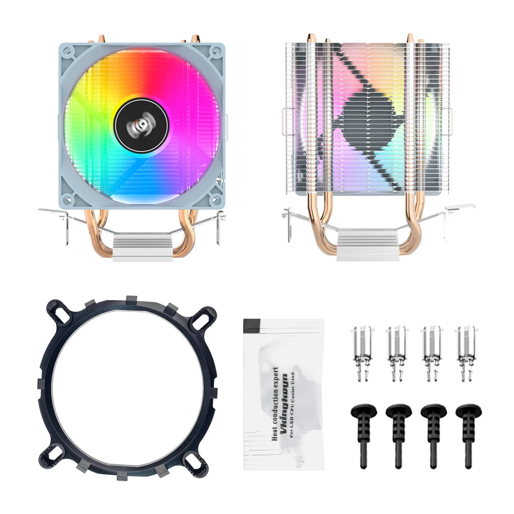 Aigo CPU Cooler 2 4 6 Heat Pipes PC Radiator Cooling 3PIN PWM Silent Rgb Fan For Intel 1700 1150 1155 1156 1366 AM2/AM3/AM4 AMD