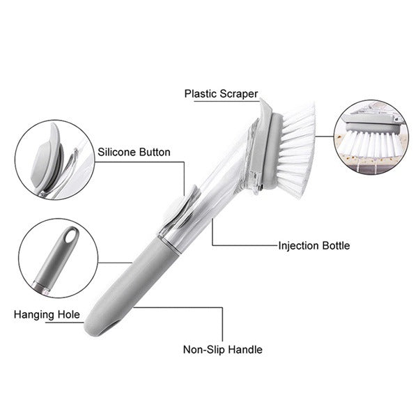 Soap Dispensing Dishwashing Brush Set