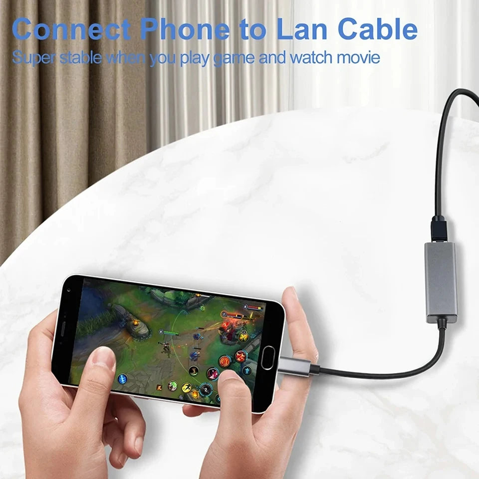 1000Mbps USB 3.0 RJ45 Network Card USB Type C Ethernet Adapter For MacBook PC Windows XP 7 8 10 Android USB Lan Internet Cable