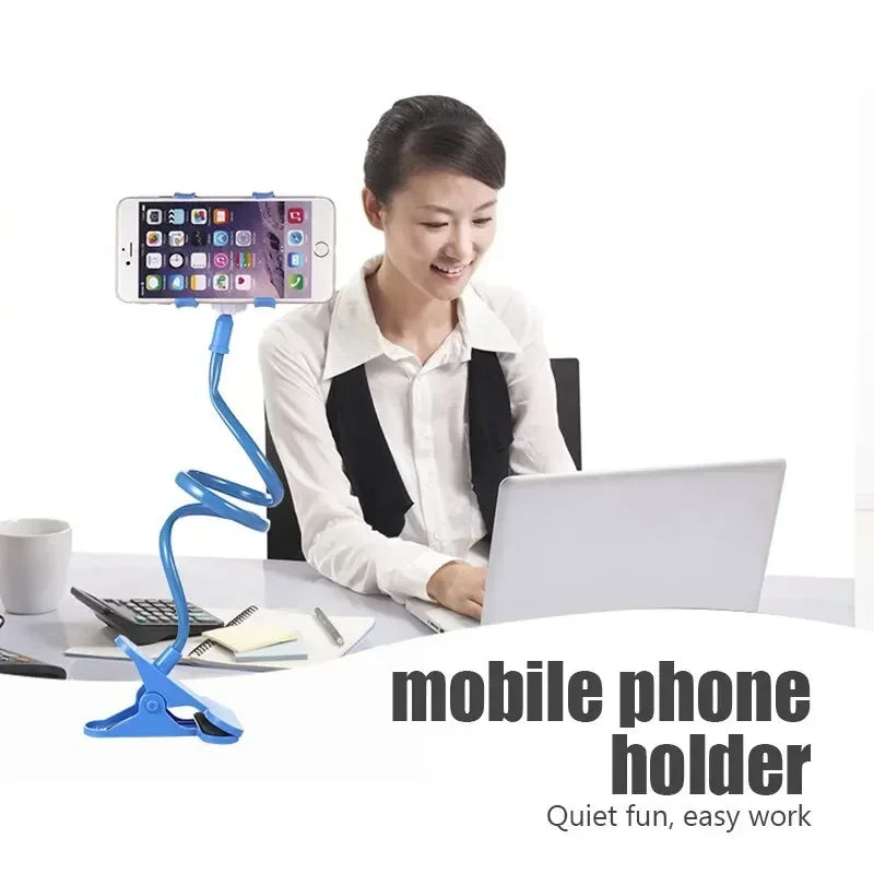 70cm 360 Clip Mobile Phone Holder Stand Portable Flexible Lazy Bed Desktop Bracket Smartphones Desk Bed Mount Stand Base Support