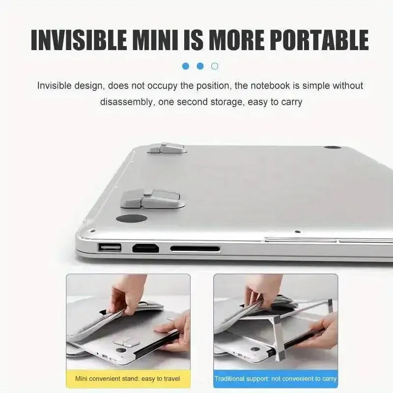 2pcs/Set Laptop Stand for Computer Keyboard Stand Riser Aluminum Mini Portable Laptop Stands for Notebook