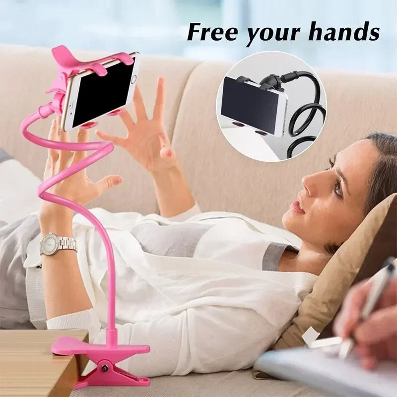 70cm 360 Clip Mobile Phone Holder Stand Portable Flexible Lazy Bed Desktop Bracket Smartphones Desk Bed Mount Stand Base Support